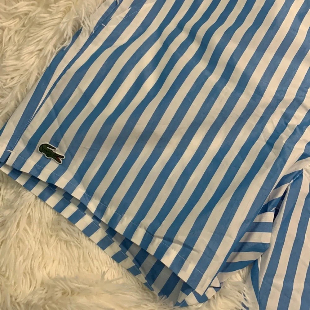 NWT Lacoste Men’s Snap Waist Striped Swimming Trunks - Picture 3 of 4